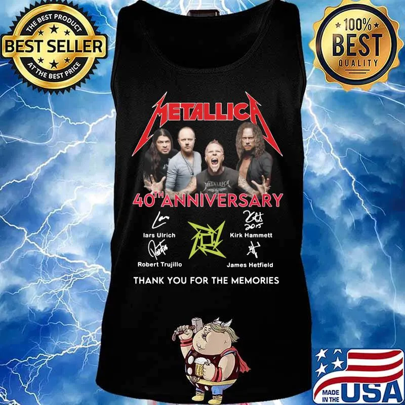 Metallica 40th anniversary thank you for the memories signatures s Tank top