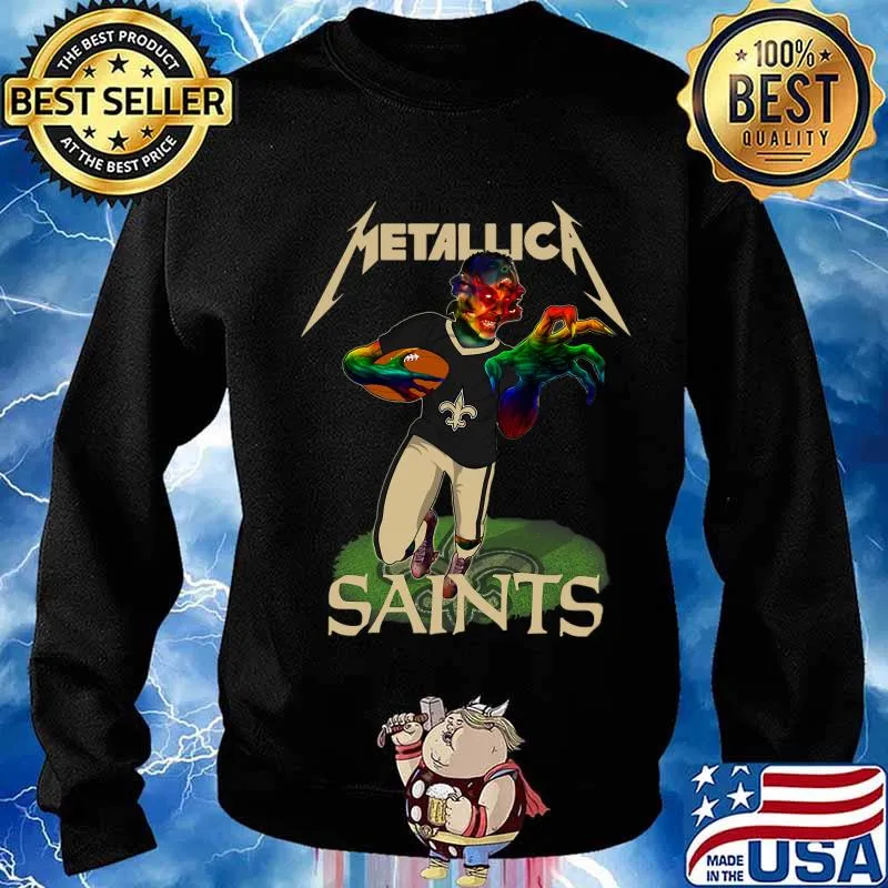 Metallica band new orleans saints football s Sweater