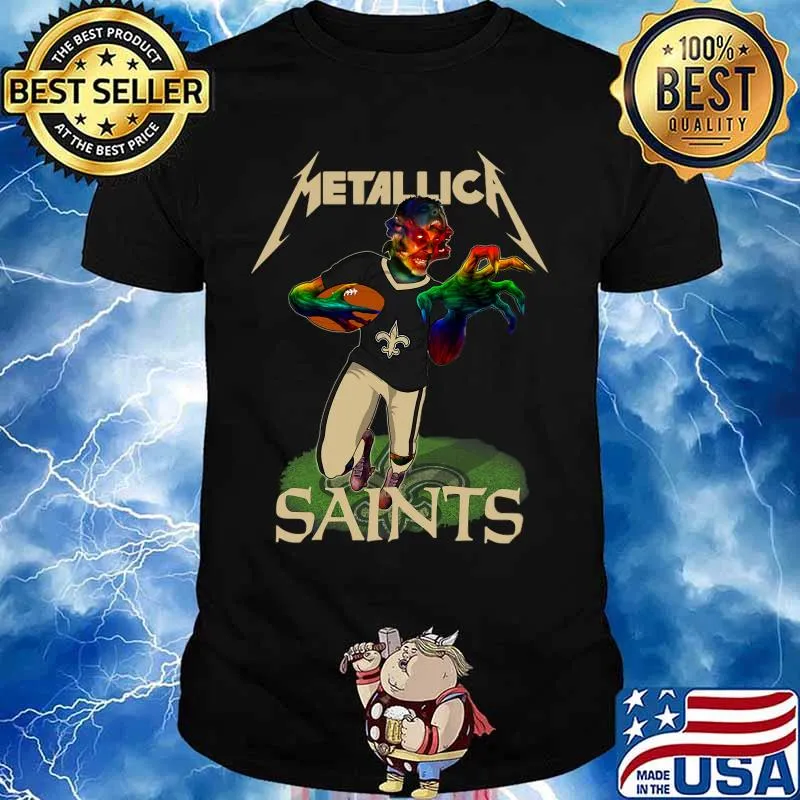 Metallica band new orleans saints football shirt