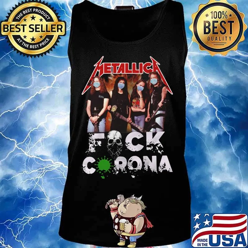 Metallica mask fuck coronavirus skull s Tank top