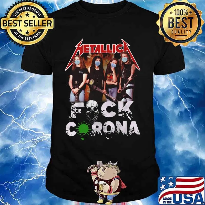 Metallica mask fuck coronavirus skull shirt