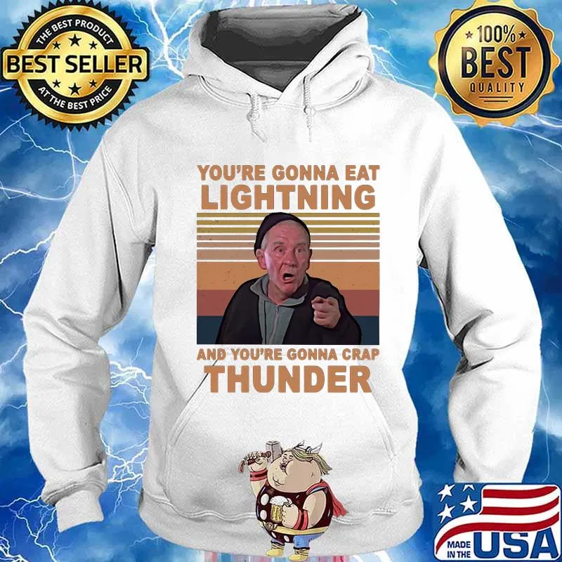 Mickey entrenador de rocky you're gonna eat lightning and you're gonna crap thunder vintage retro s Hoodie