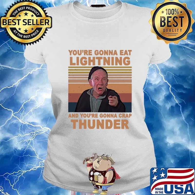 Mickey entrenador de rocky you're gonna eat lightning and you're gonna crap thunder vintage retro s Ladies tee