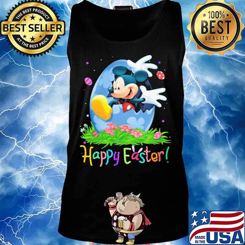 Mickey mouse happy easter flowers s Tank top