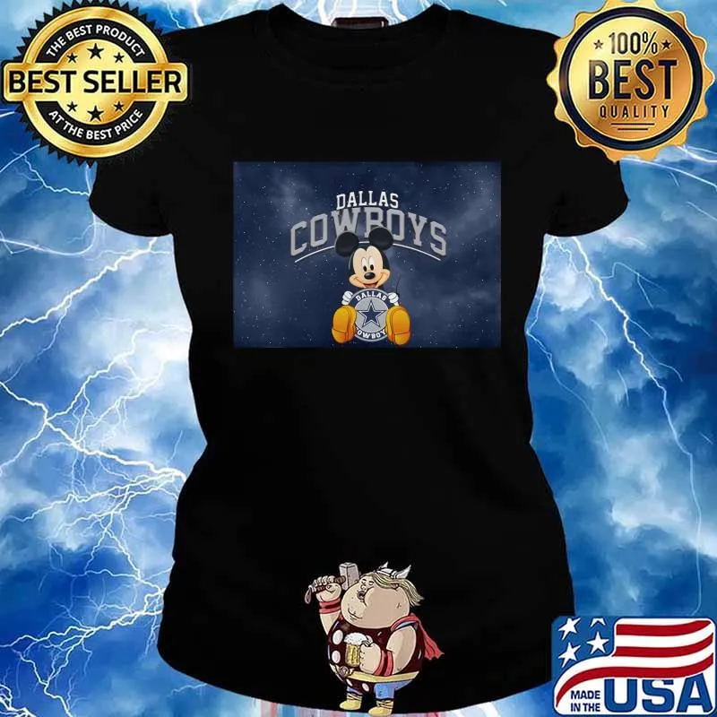 Mickey mouse hug dallas cowboys s Ladies tee