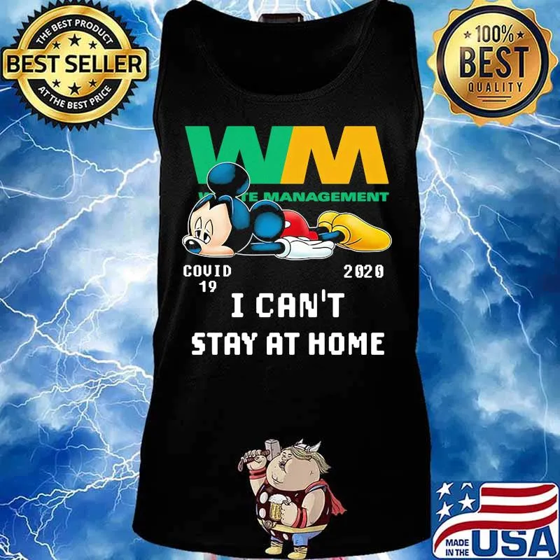 Mickey mouse wm waste management covid-19 2002 i can't stay at home s Tank top