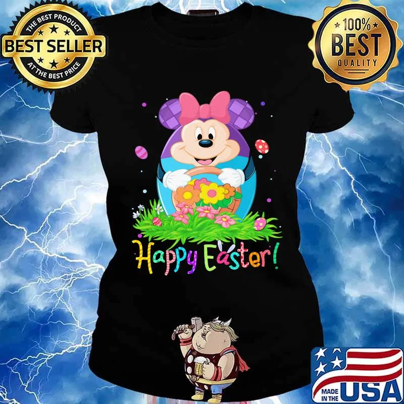 Minnie mouse happy easter flower s Ladies tee