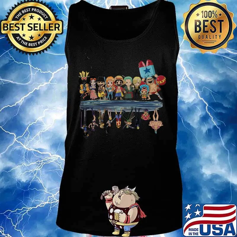 Naruto characters chibi water reflection s Tank top