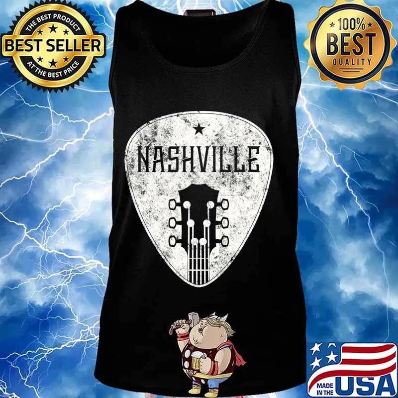 Nashville Guitar Pick Retro Distressed Country Music T-Shirt Tank top