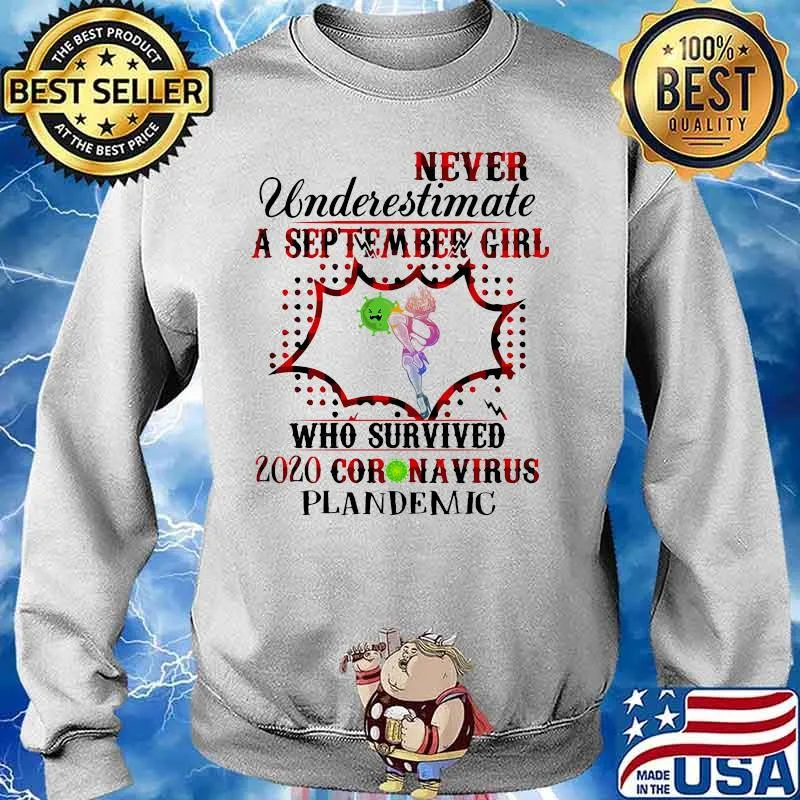 Never underestimate a september girl who survived 2020 coronavirus plandemic s Sweater