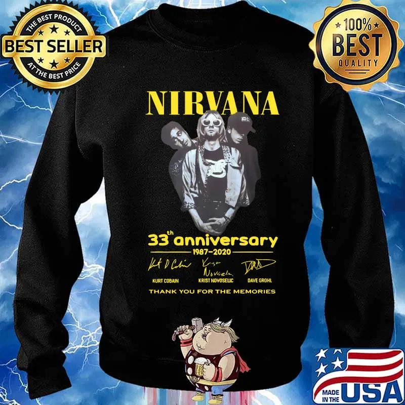 Nirvana 33th anniversary 1987 2020 thank you for the memories signatures s Sweater