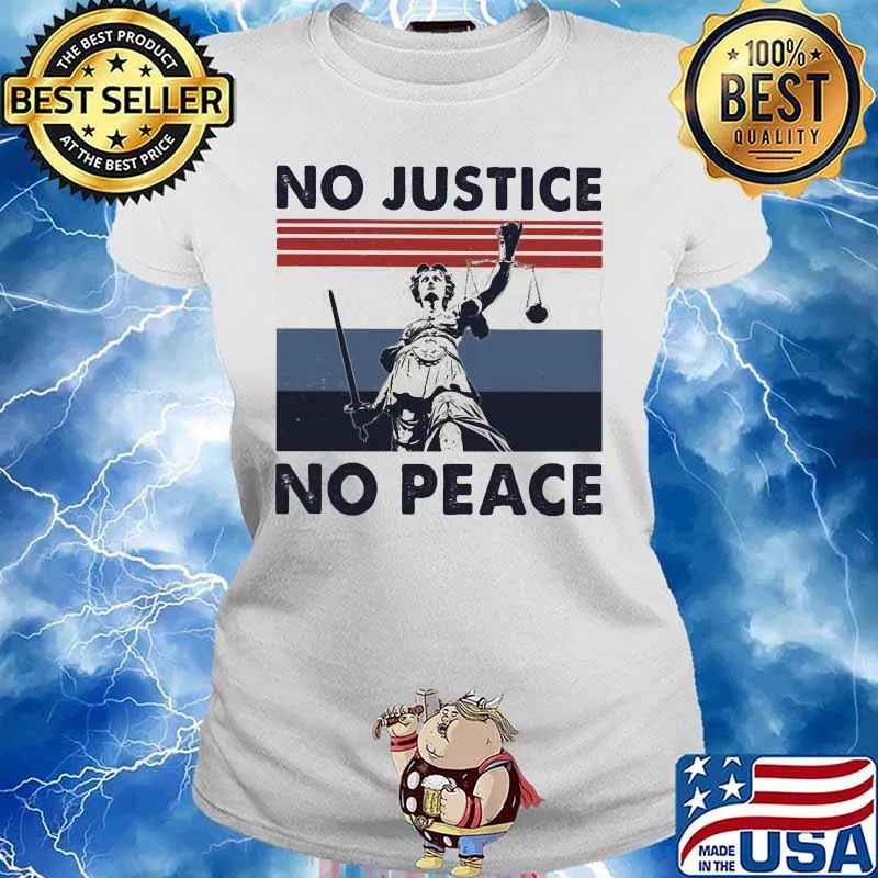 No justice no peace vintage retro 2020 s Ladies tee