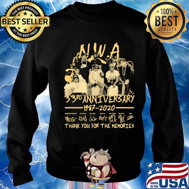 Nwa 33rd anniversary 1987 2020 thank you for the memories signatures s Sweater