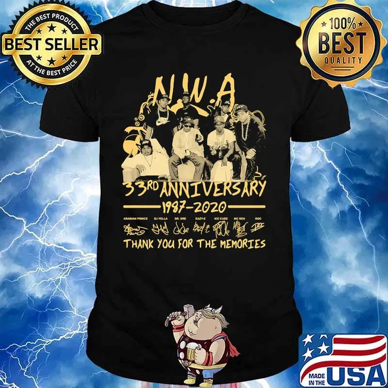 Nwa 33rd anniversary 1987 2020 thank you for the memories signatures shirt