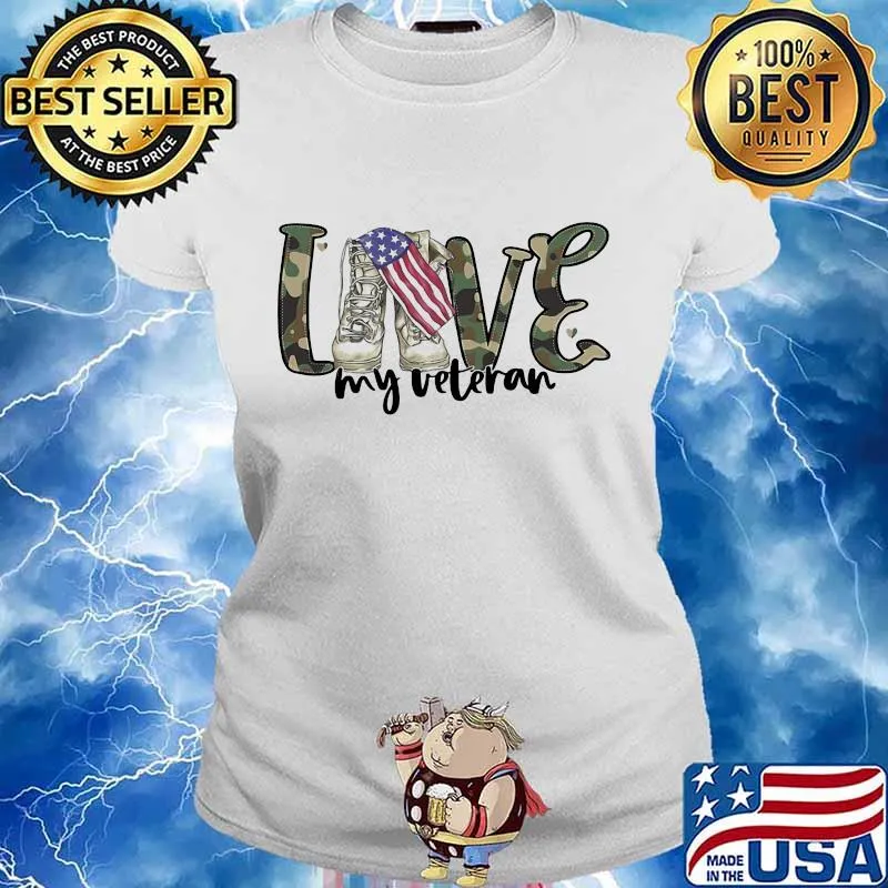 Official 4th of July love my veteran s Ladies tee