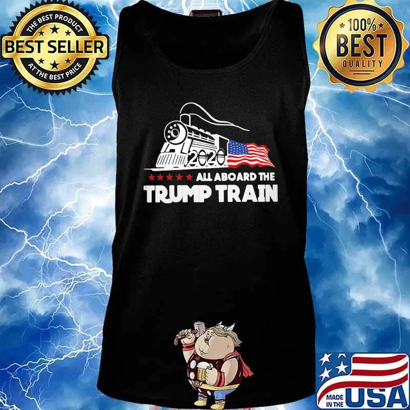 Official All aboard the Trump train 2020 American Flag s Tank top