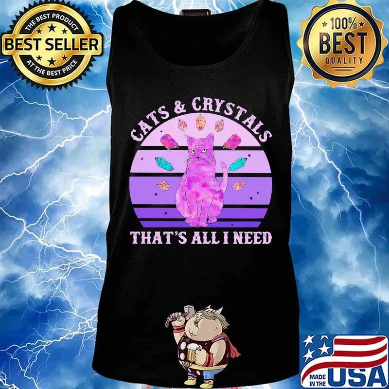 Official Cats and crystals that’s all i need vintage retro s Tank top