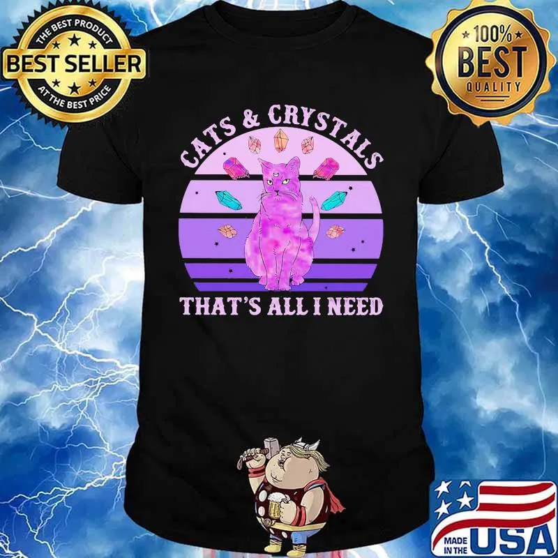 Official Cats and crystals that’s all i need vintage retro shirt