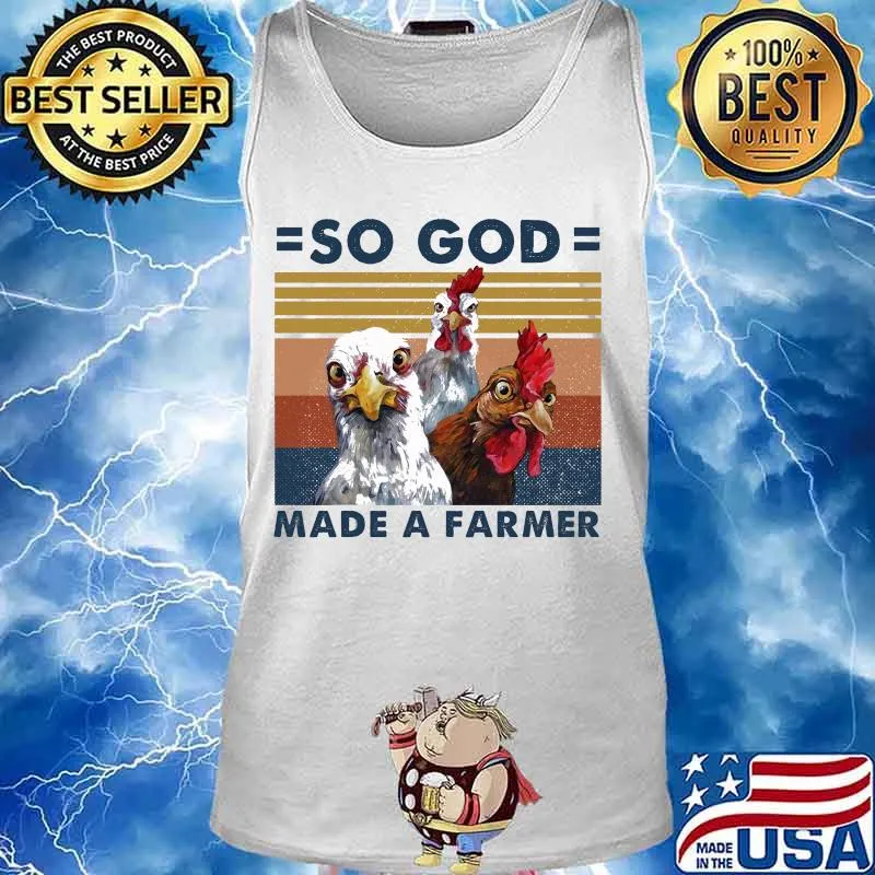 Official Chickens So god made a farmer vintage retro s Tank top