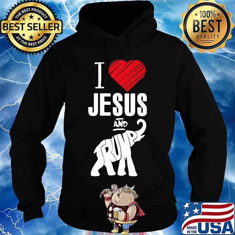 Official Elephant I Love Jesus And Trump Shirt Hoodie