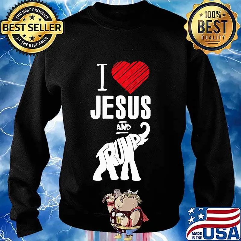 Official Elephant I Love Jesus And Trump Shirt Sweater