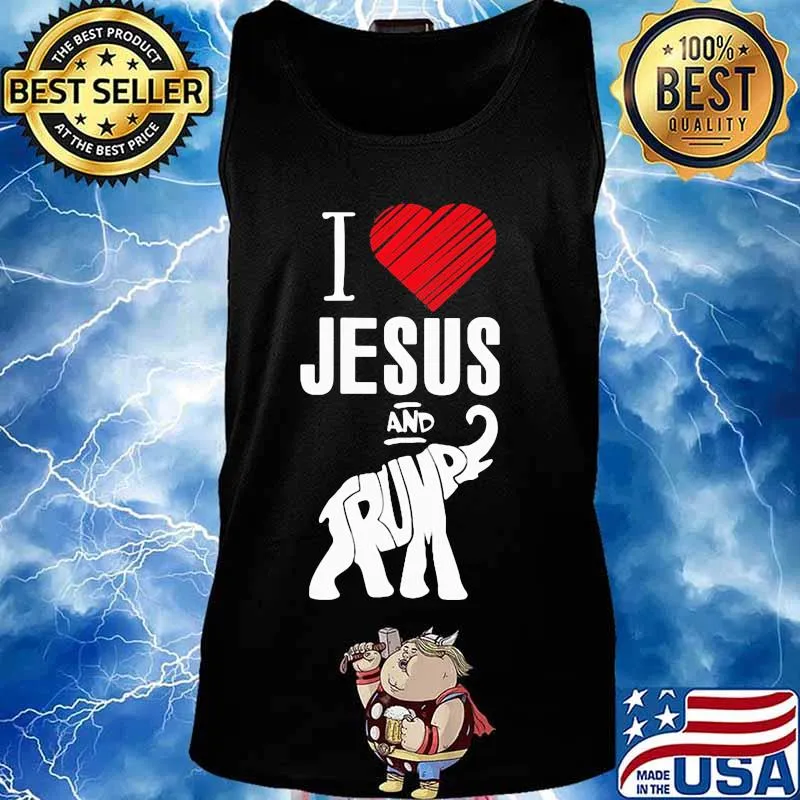 Official Elephant I Love Jesus And Trump Shirt Tank top