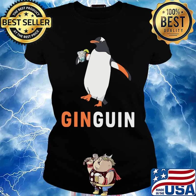 OFFICIAL GINGUIN PENGUIN DRINK SODA SHIRT Ladies tee
