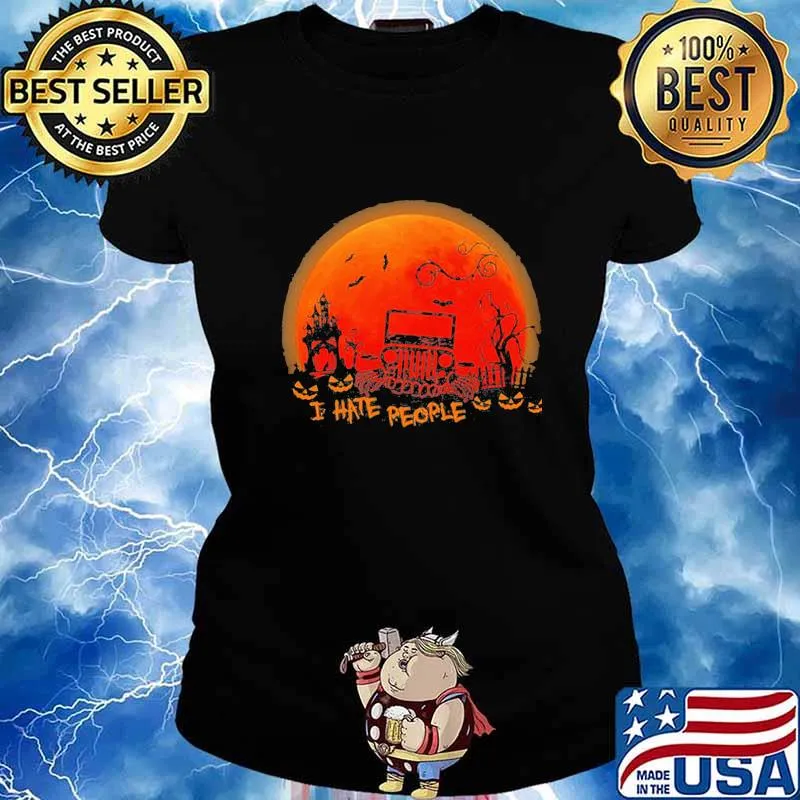 OFFICIAL I HATE PEOPLE MOON HALLOWEEN SHIRT Ladies tee