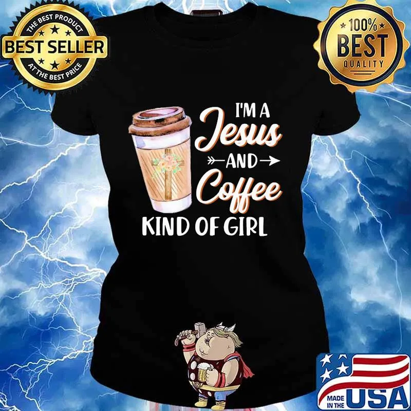 Official I'm a Jesus and coffee kind of girl s Ladies tee