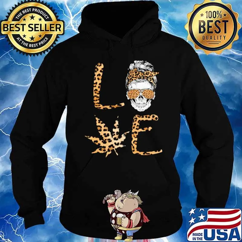 Official Love Skull Weed leopard s Hoodie