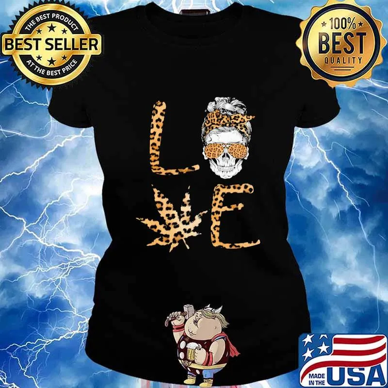 Official Love Skull Weed leopard s Ladies tee
