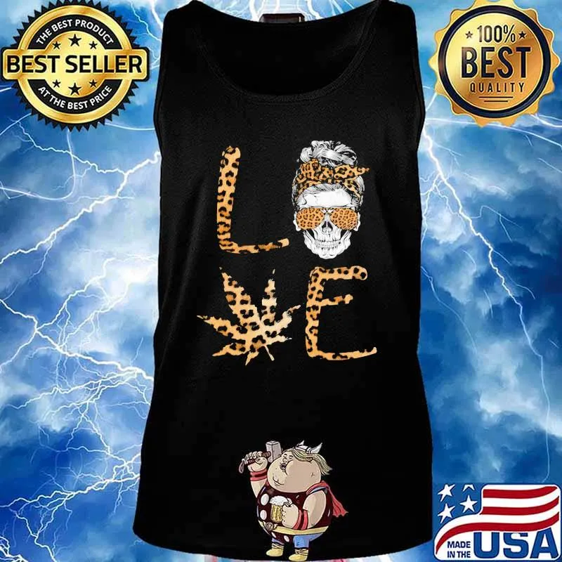 Official Love Skull Weed leopard s Tank top
