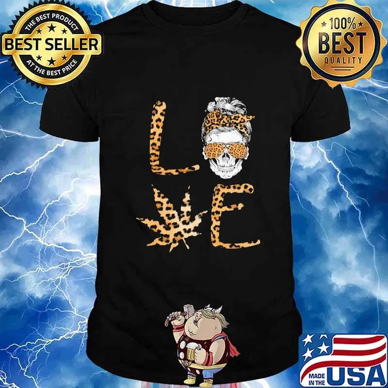 Official Love Skull Weed leopard shirt