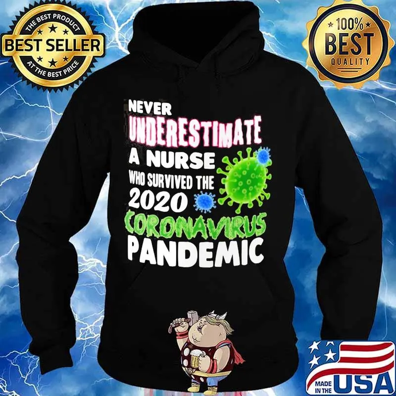 OFFICIAL NEVER UNDERESTIMATE A NURSE WHO SURVIVED THE 2020 CORONAVIRUS PANDEMIC SHIRT Hoodie