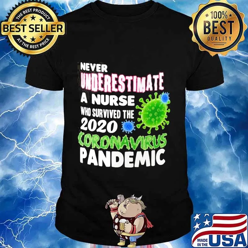 OFFICIAL NEVER UNDERESTIMATE A NURSE WHO SURVIVED THE 2020 CORONAVIRUS PANDEMIC SHIRT