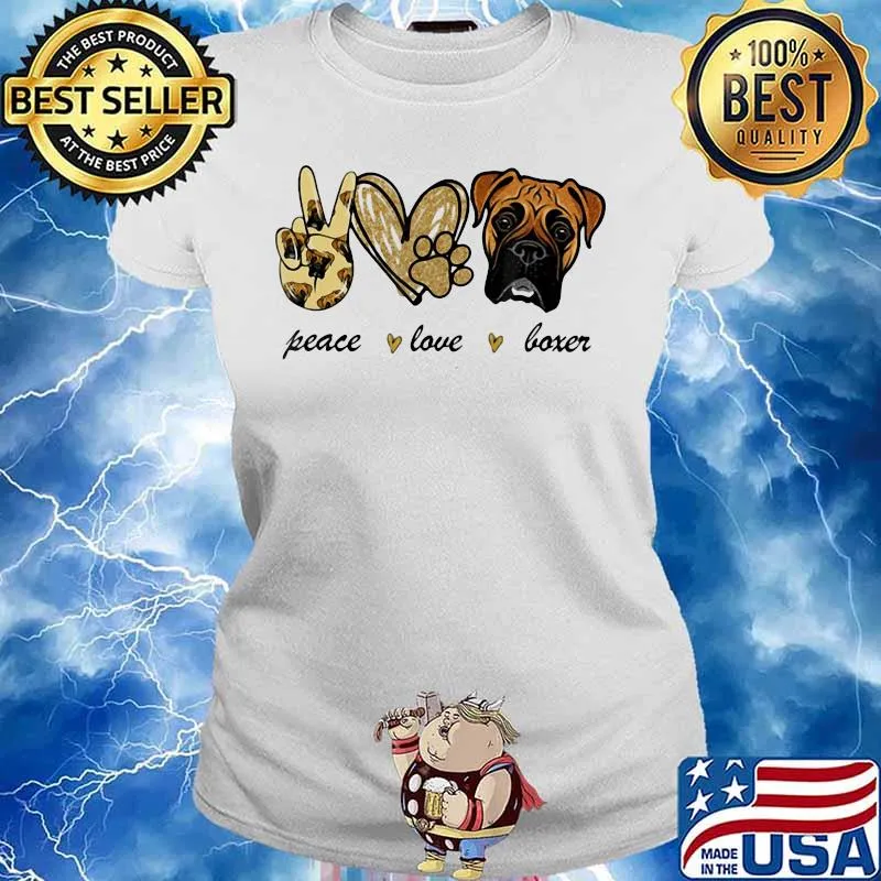 Official Peace Love Boxer s Ladies tee