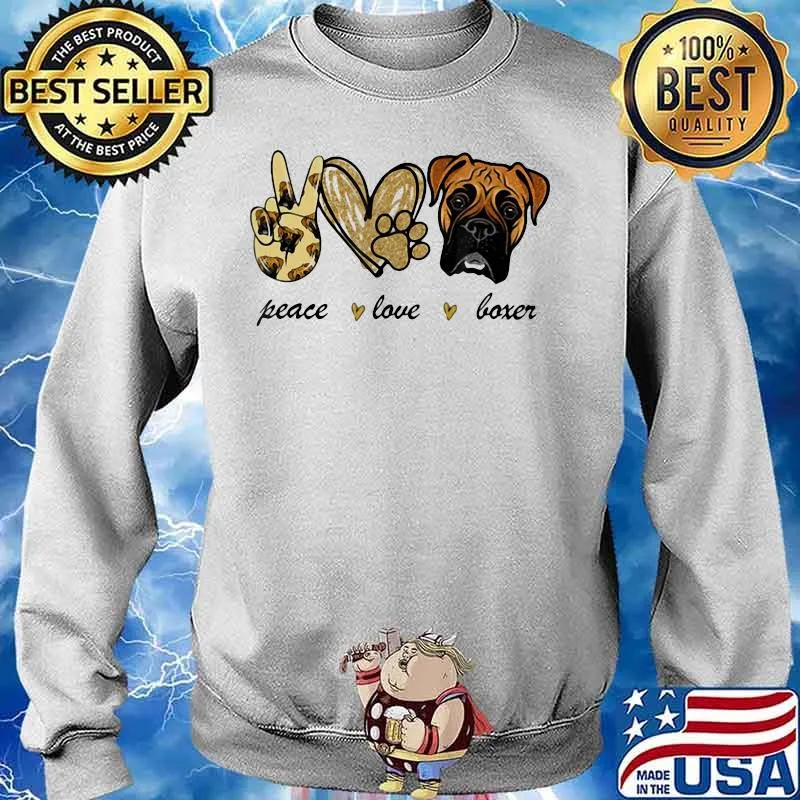 Official Peace Love Boxer s Sweater
