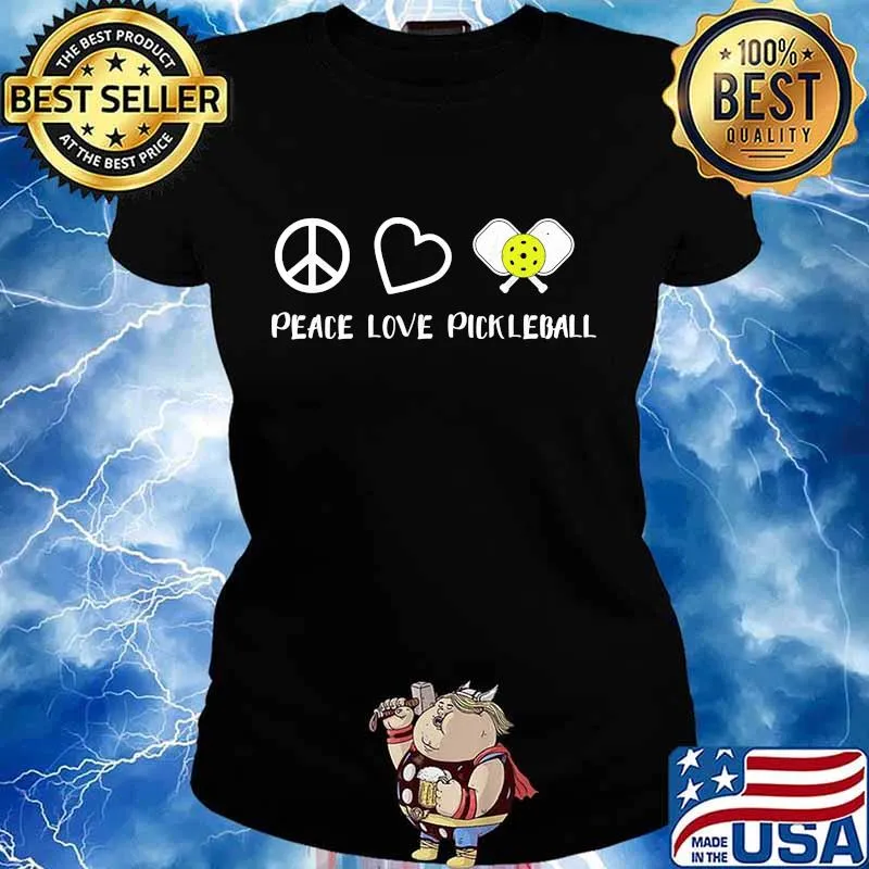 Official Peace Love Pickleball s Ladies tee