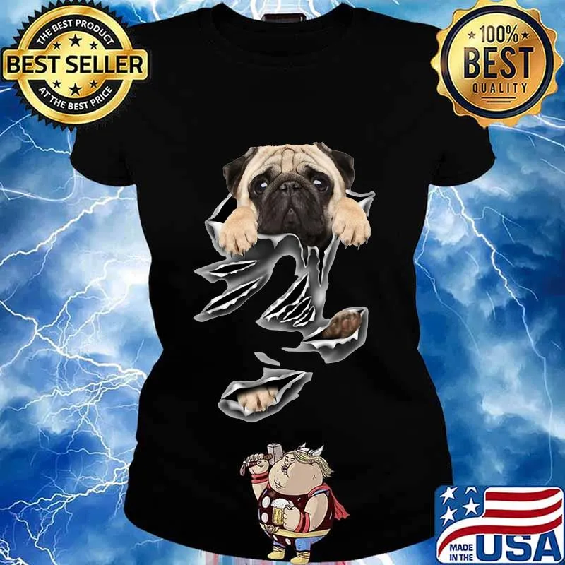 Official pug dog scratched s Ladies tee