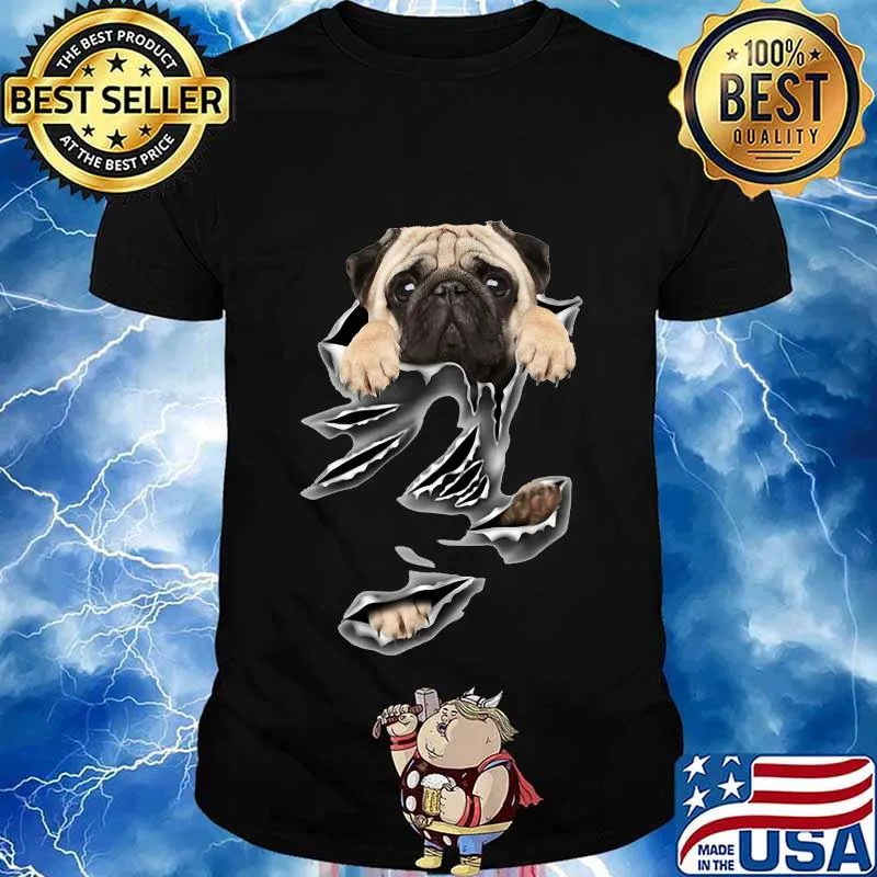 Official pug dog scratched shirt