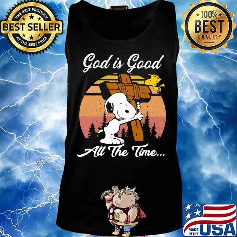 Official Snoopy And Woodstock God is good all the time vintage retro s Tank top