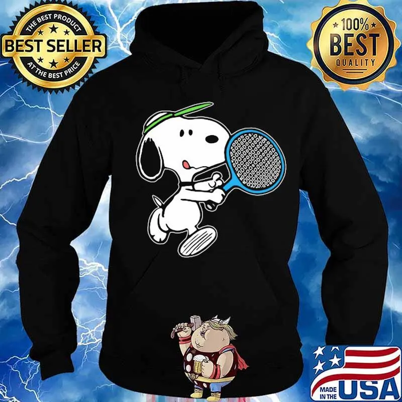 Official snoopy playing badminton s Hoodie