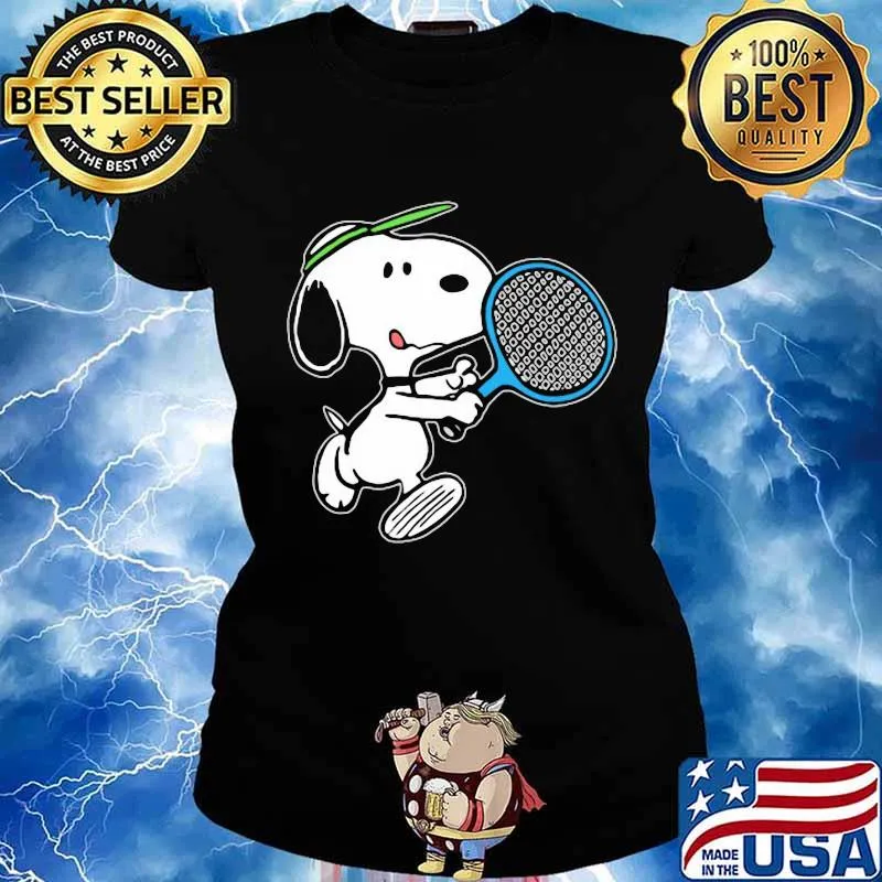 Official snoopy playing badminton s Ladies tee