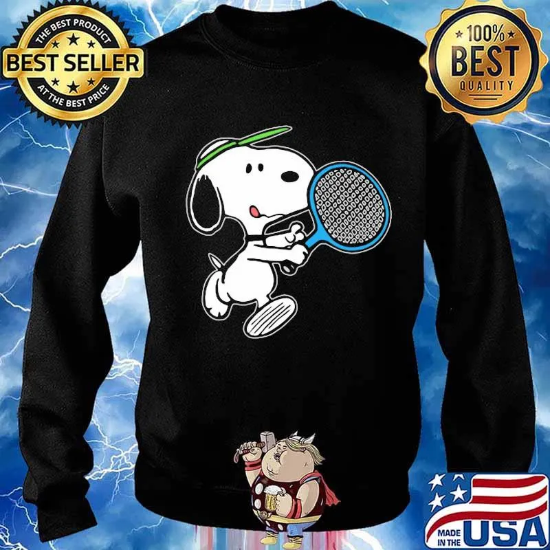 Official snoopy playing badminton s Sweater