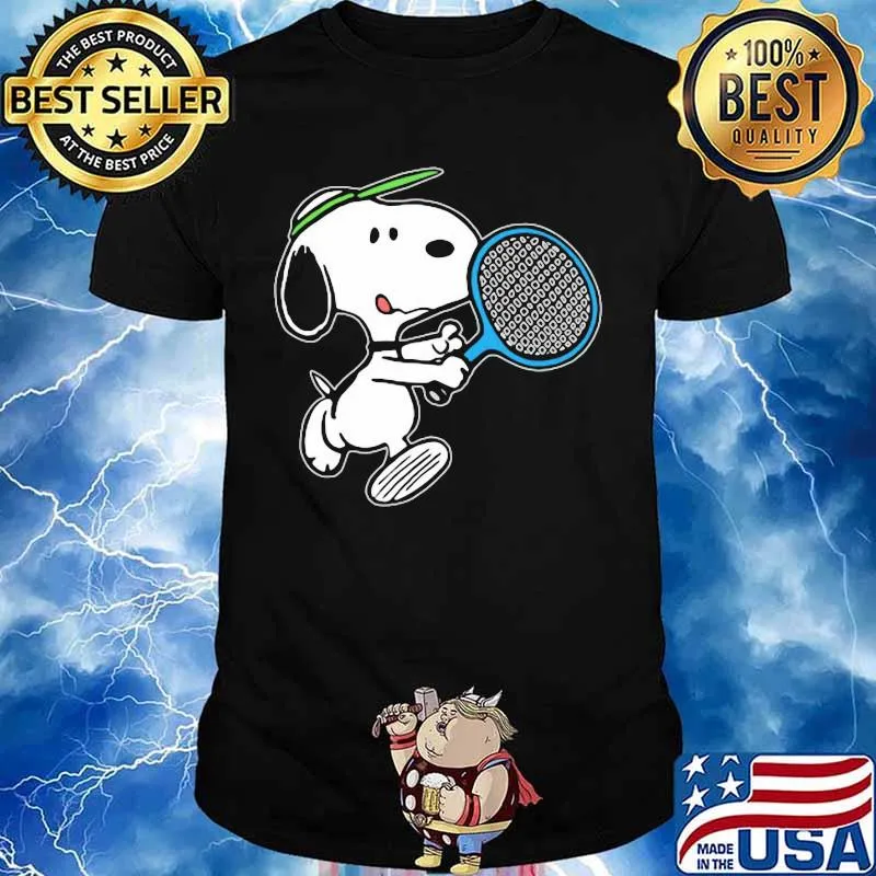 Official snoopy playing badminton shirt