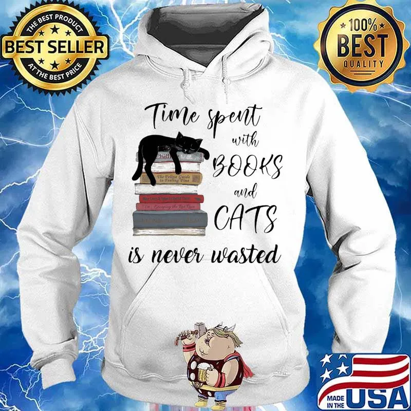 Official Time spent with books and cats is never wasted s Hoodie