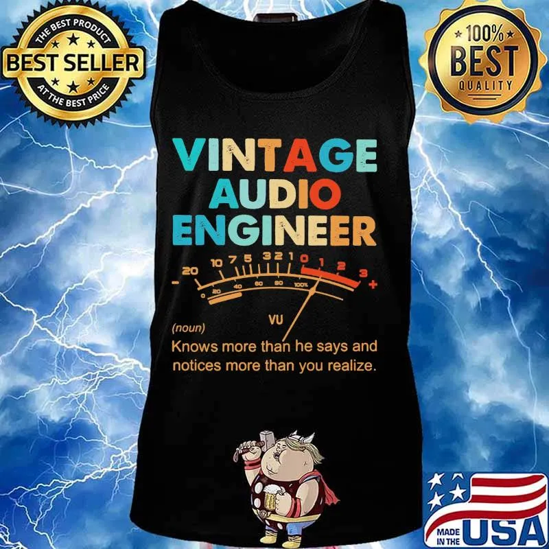 Official Vintage Audio Engineer Vu Meter noun Knows more than he says and notices s Tank top