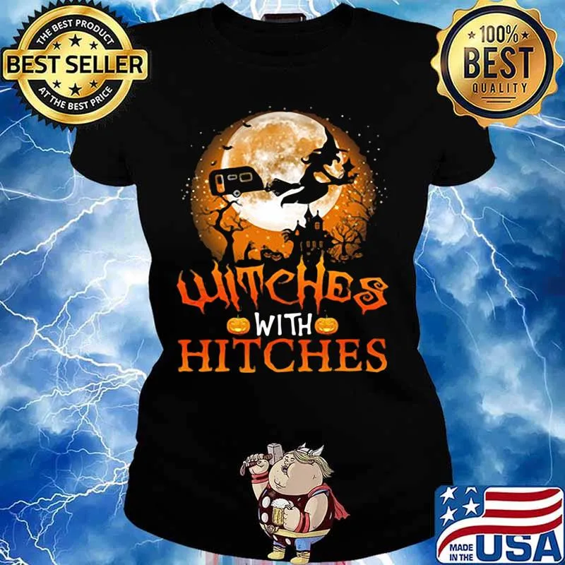 Official Witches With Hitches Halloween s Ladies tee