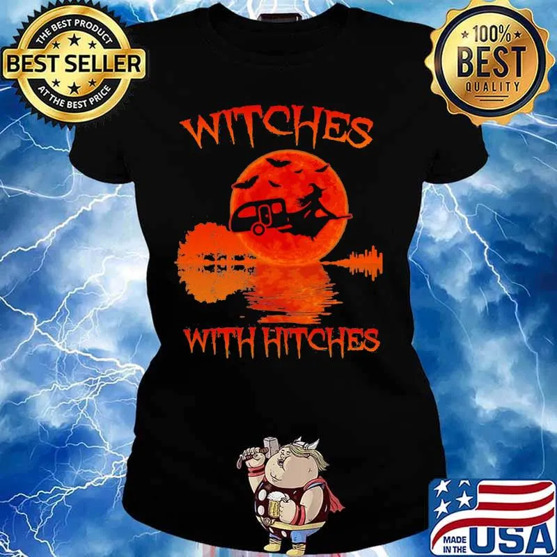 OFFICIAL WITCHES WITH HITCHES LADY SUNSET HALLOWEEN SHIRT Ladies tee