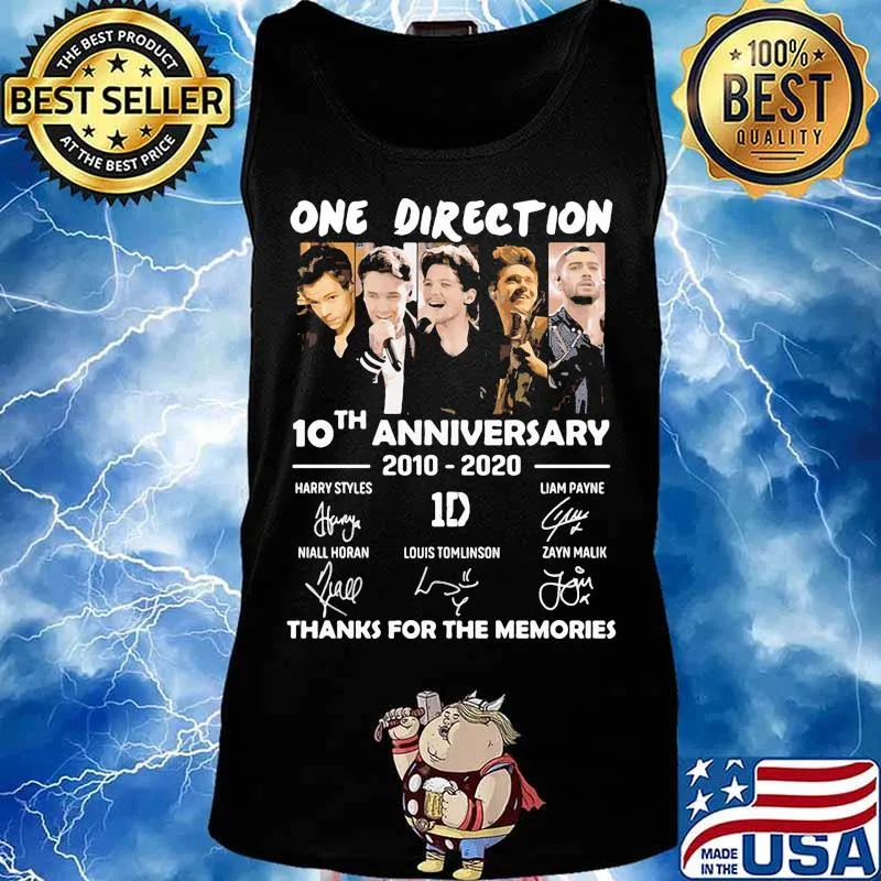 One direction 10th anniversary 2010 2020 signature thanks for the memories s Tank top